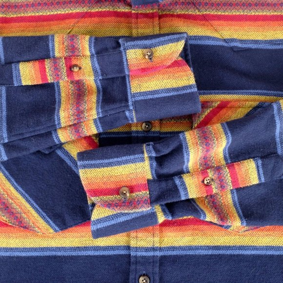 Proper Cloth CUSTOM Southwestern Aztec Print Long Sleeve Shirt SM Small Cotton - Picture 7 of 15